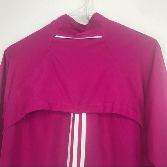 Adidas Magenta Pink White Stripe Vented Zip Up Track Jacket - Picture 10 of 15